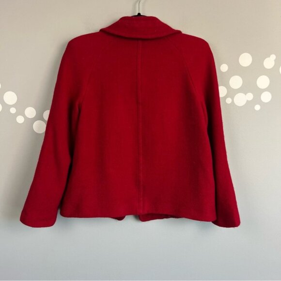 Talbots Red Wool Blend Blazer Jacket Petite 14P One Button LIned - Picture 6 of 6